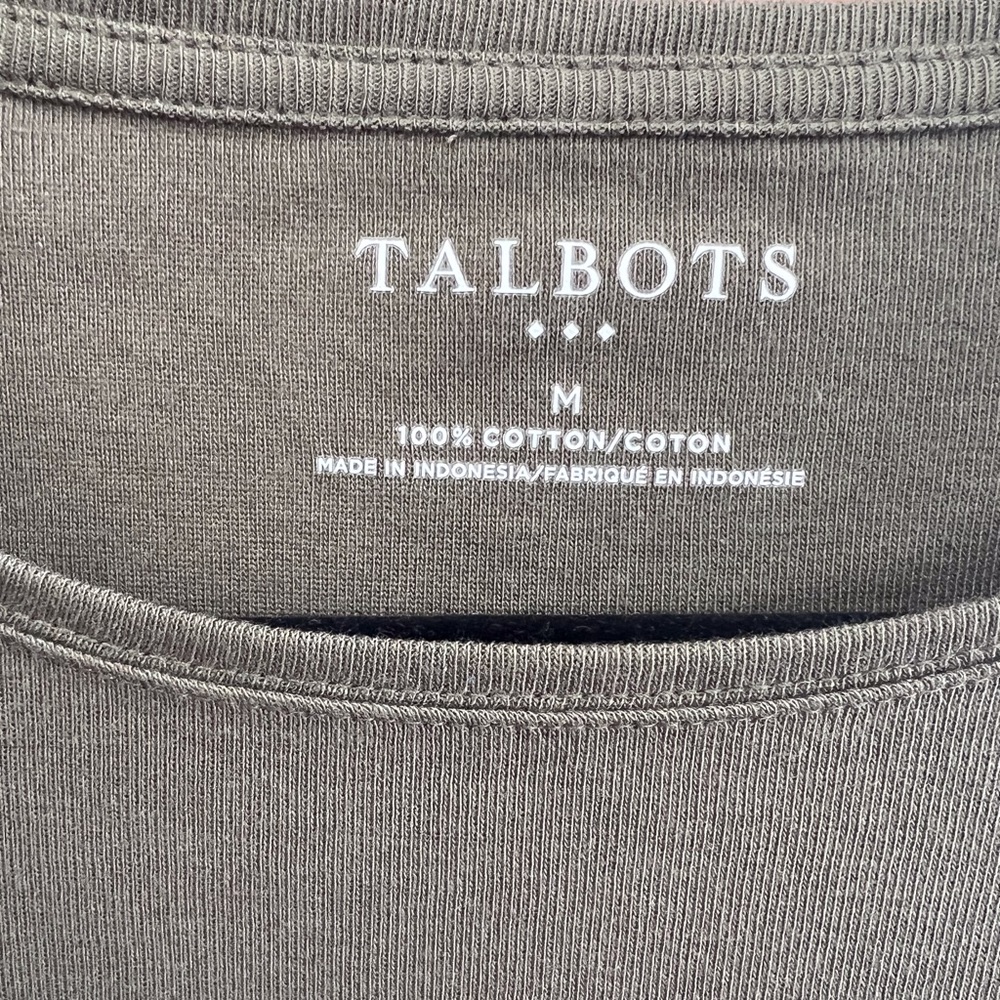 TALBOTS Cotton Long Sleeve Tee/ Olive Night - Picture 3 of 4